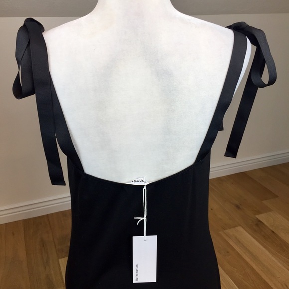Reformation Zora Bodycon Midi Dress Black Size XL - Picture 8 of 10